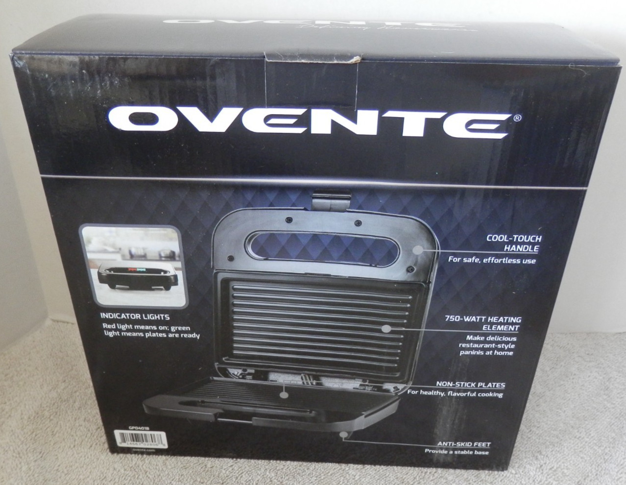 Ovente Small Electric Panini Grill New in Box