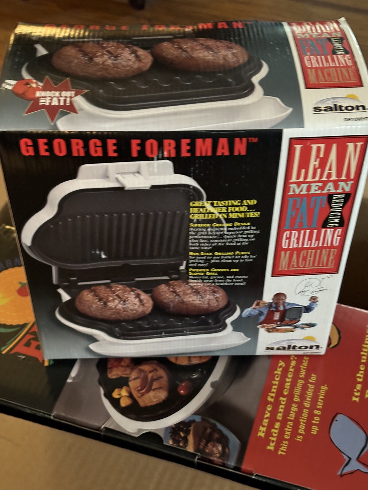 George Foreman Party Time Grill Fusion W/bonus Grill Combo NIB