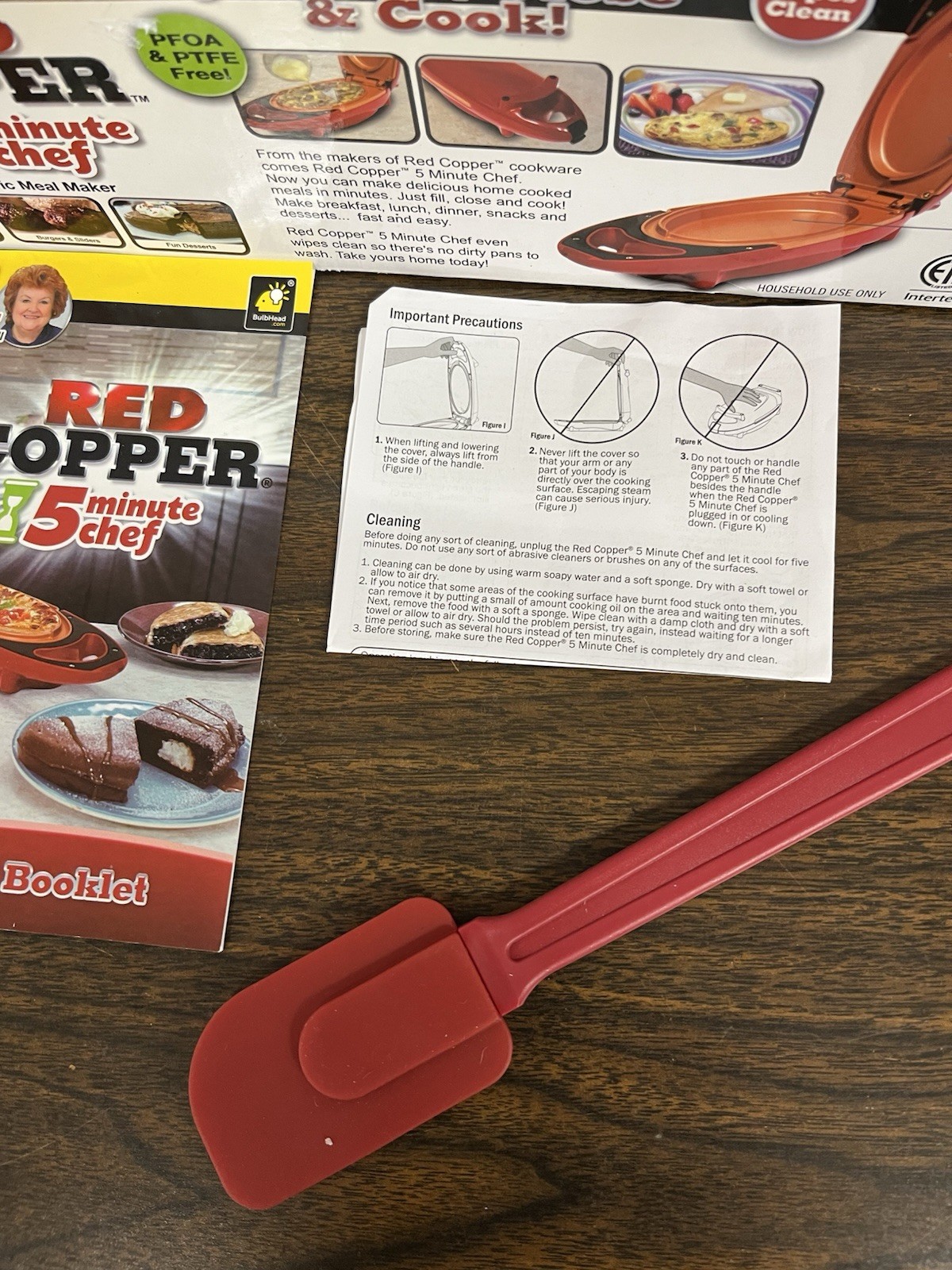 Copper Red 5 Minute Chef Electric Meal Omelet Maker Infused Ceramic Cooker, New