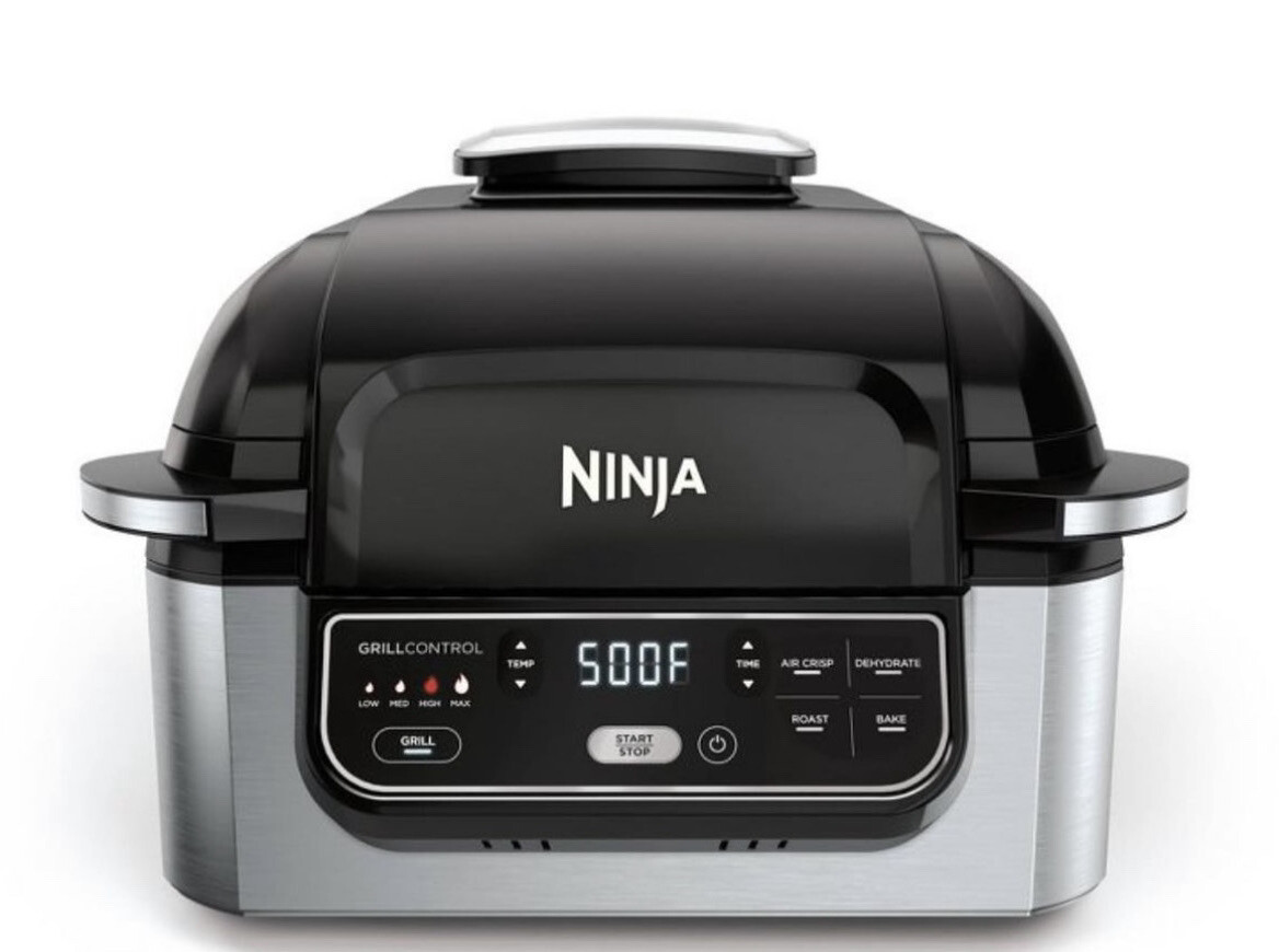 Ninja Foodi 4-in-1 Indoor Grill and Air Fryer – Black/Silver (AG300BF)