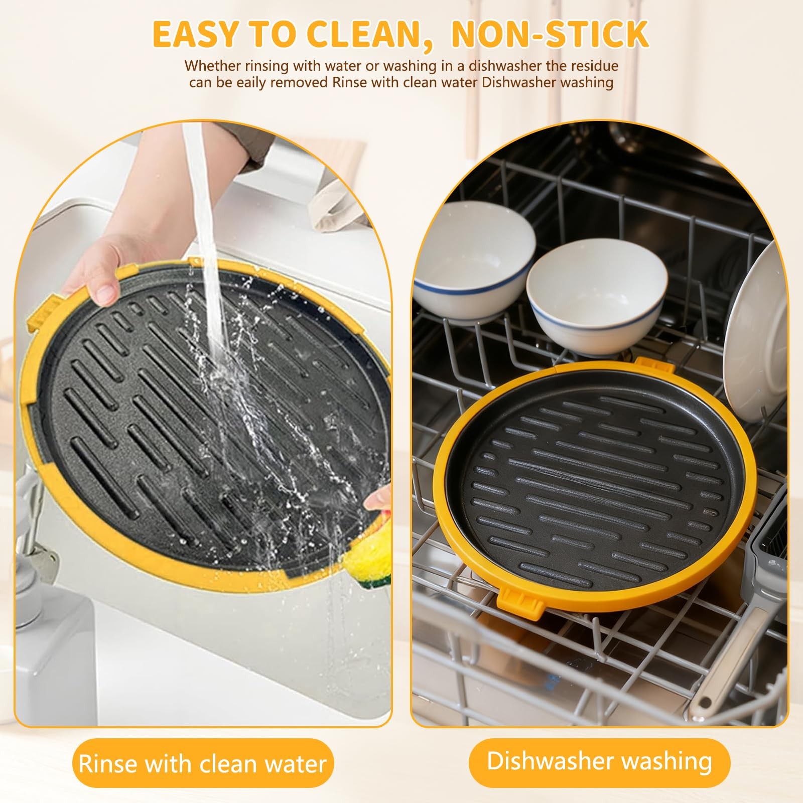 9.5″ Microwave Grill Pan & Crisper Tray – 5-in-1 Nonstick Sandwich Maker, Piz…