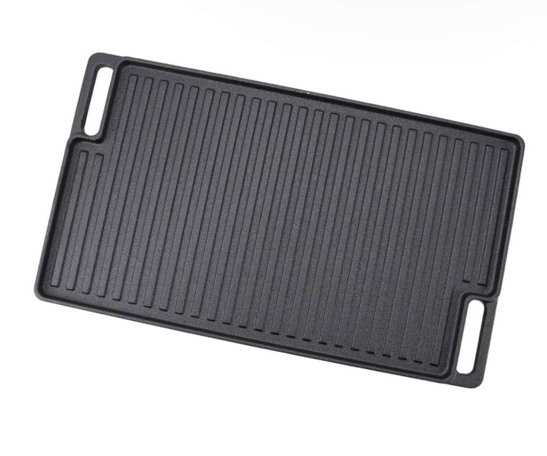 DOUBLE SIDED CAST IRON GRIDDLE PLATE – REPLACEMENT EASY TO CLEAN CAMPING GRILL