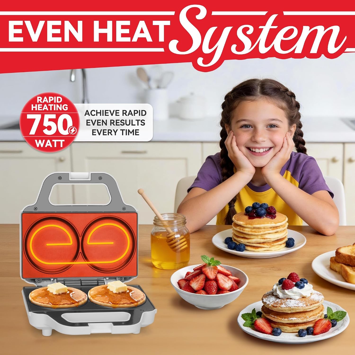 Double Mini Pancakes Maker Machine Arepa Maker Electric Pancake Maker Griddle