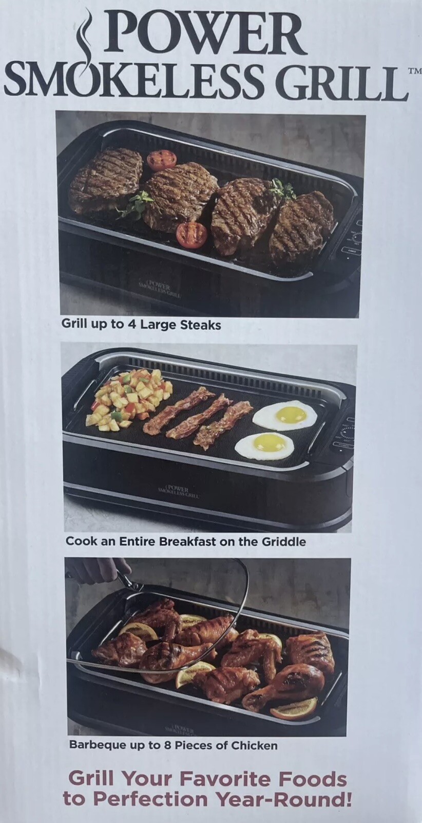 Power XL PG-1500FDR 1500W Smokeless Grill Plus – Black/Silver (PXLSGS)