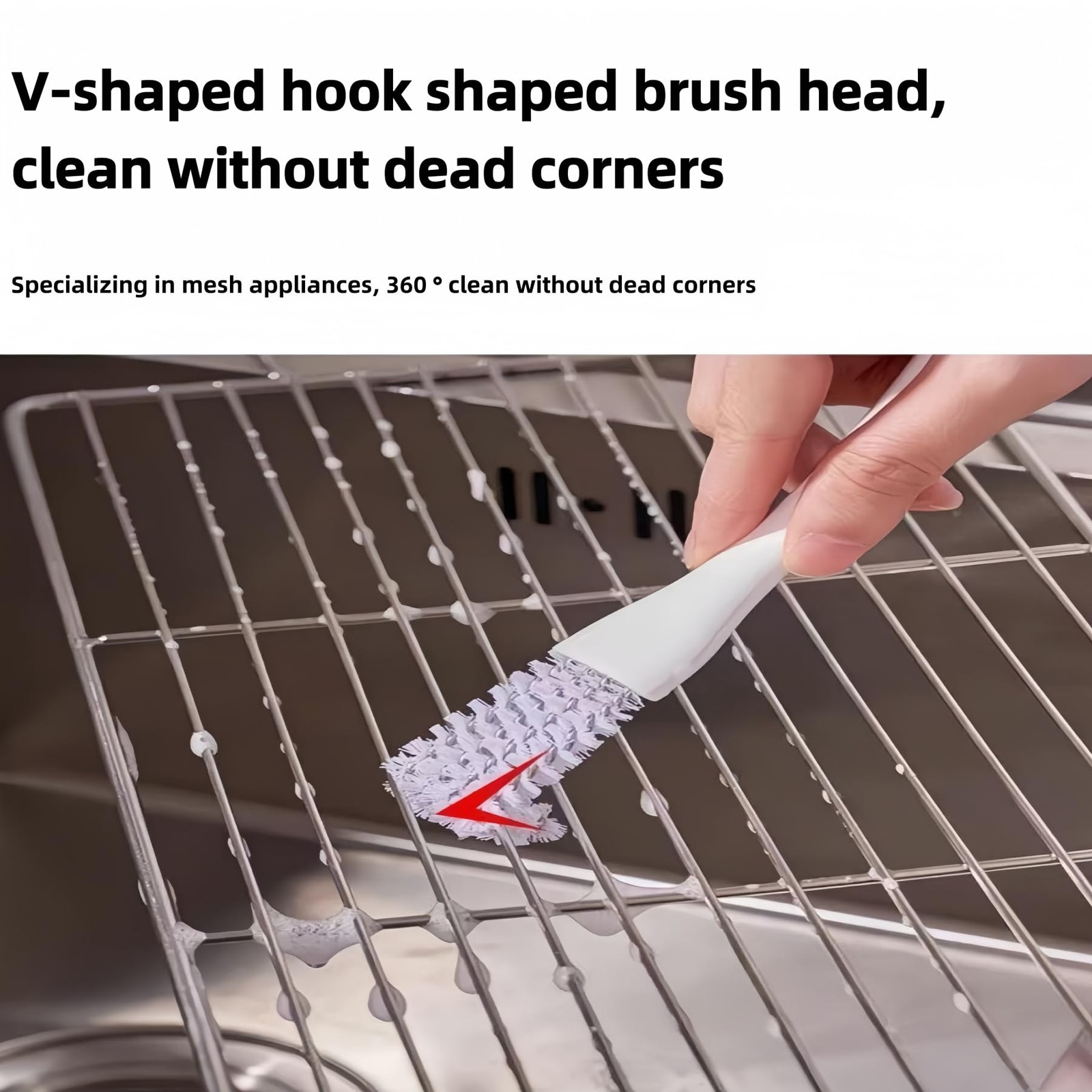 2 Pack Oven, Stove & BBQ Cleaning Brush Set with Scraper White and Grey