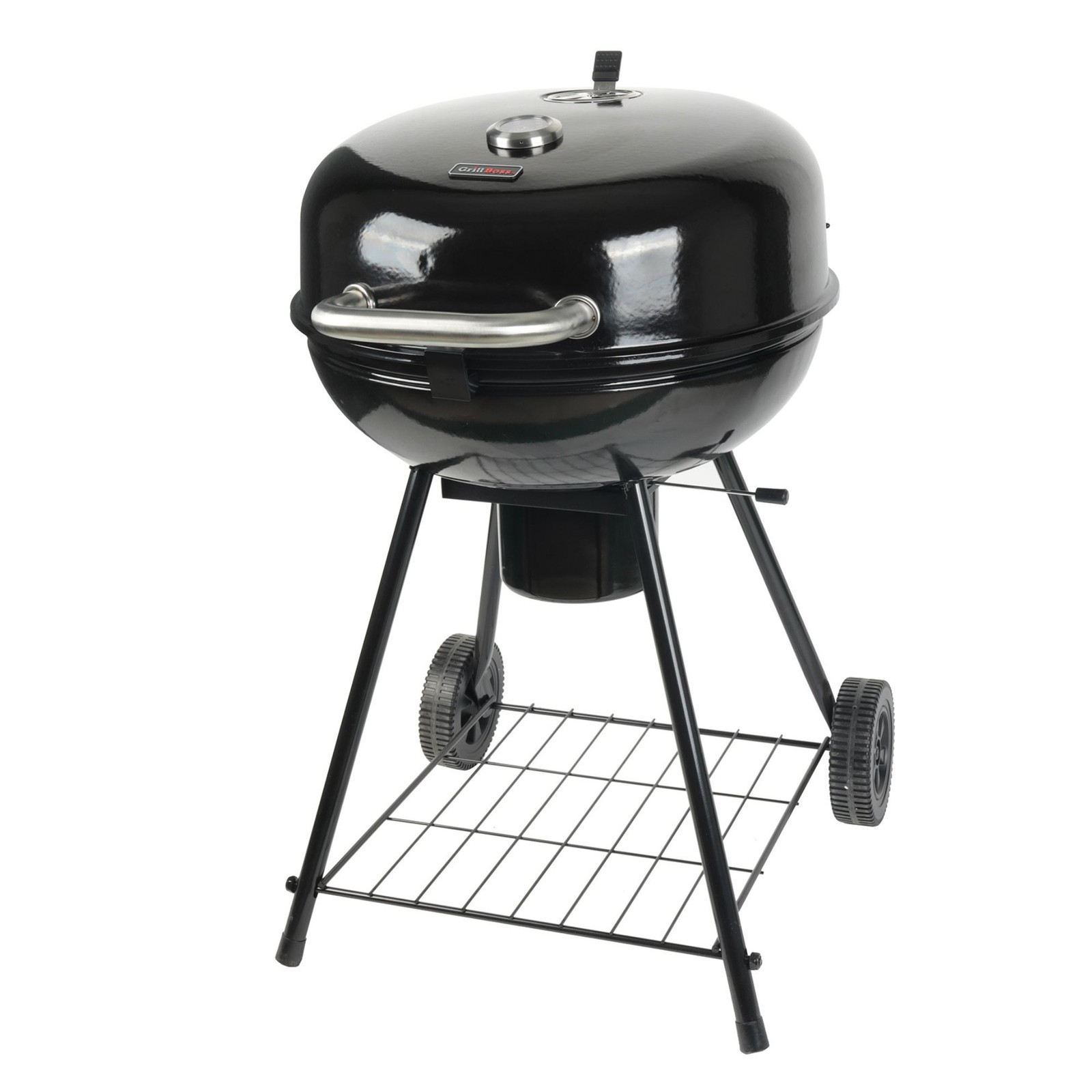 Grill Boss 22″ Kettle Charcoal Grill, Porcelain Lid, Large Cooking Area, Black