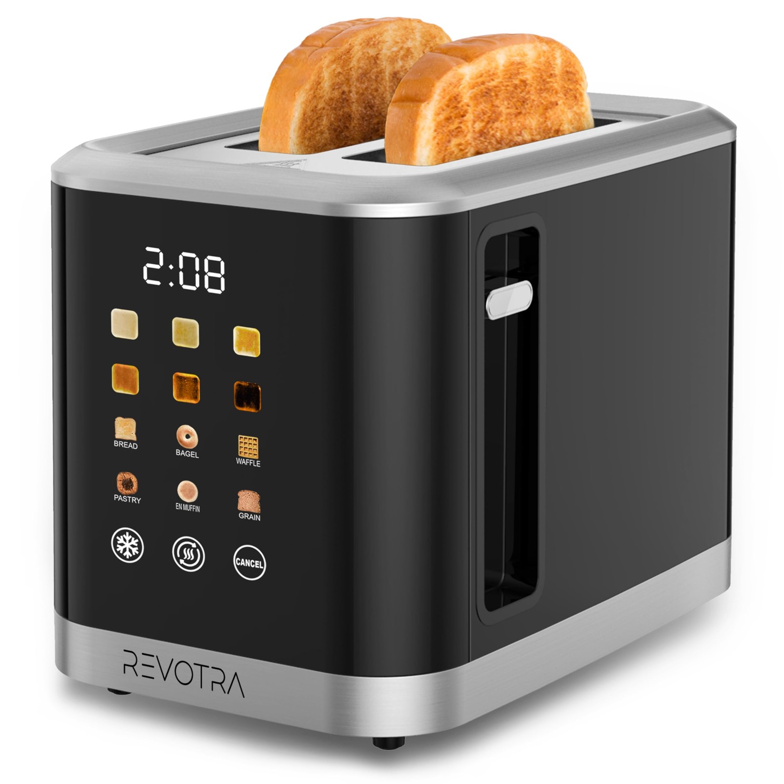 2 Slice Toaster Stainless Steel with LED Display, large, 2 piece smart model