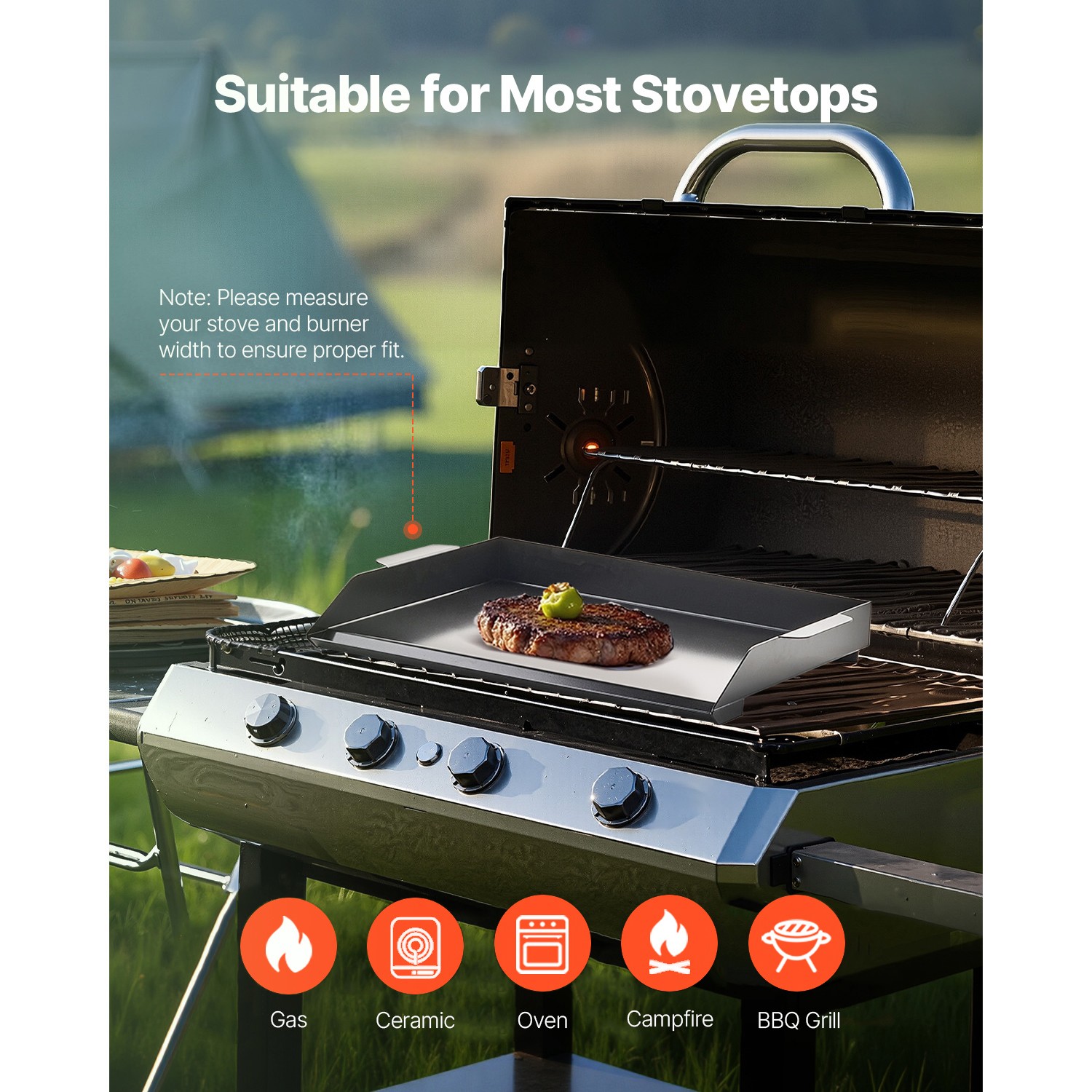 Uimoso 20×16 in Carbon Steel Flat Griddle Pan for BBQ and Cooking