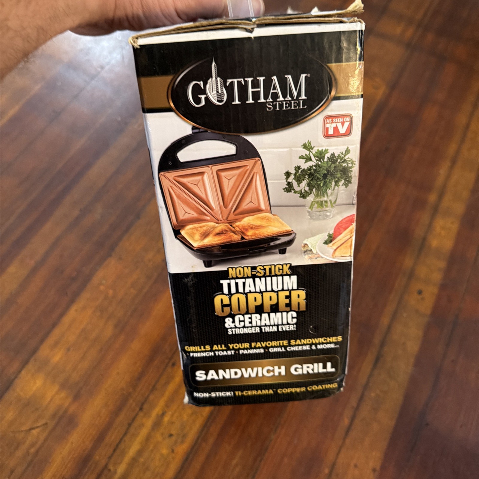 Gotham Steel Nonstick Panini Press Sandwich Maker, 2In1 Breakfast Sandwich Maker