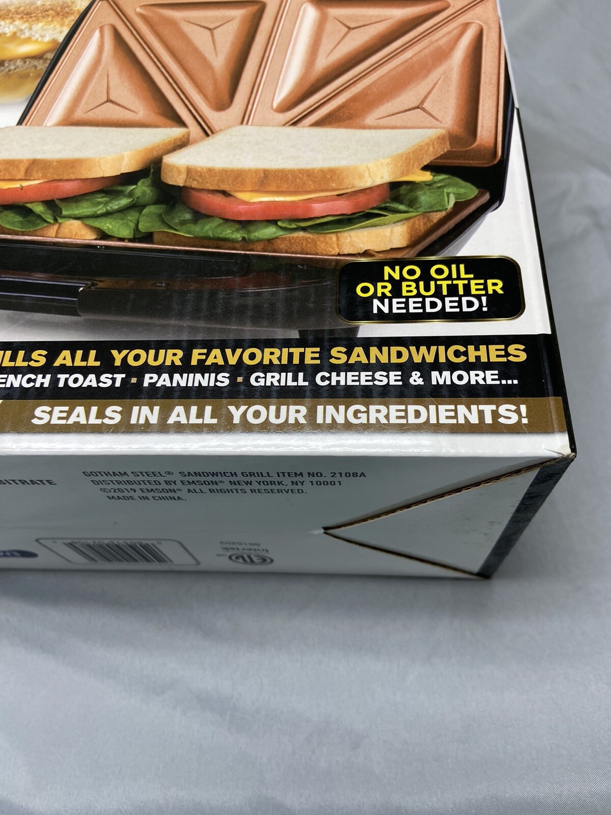 GOTHAM STEEL NON-STICK TITANIUM COPPER CERAMIC SANDWICH GRILL – NEW IN BOX