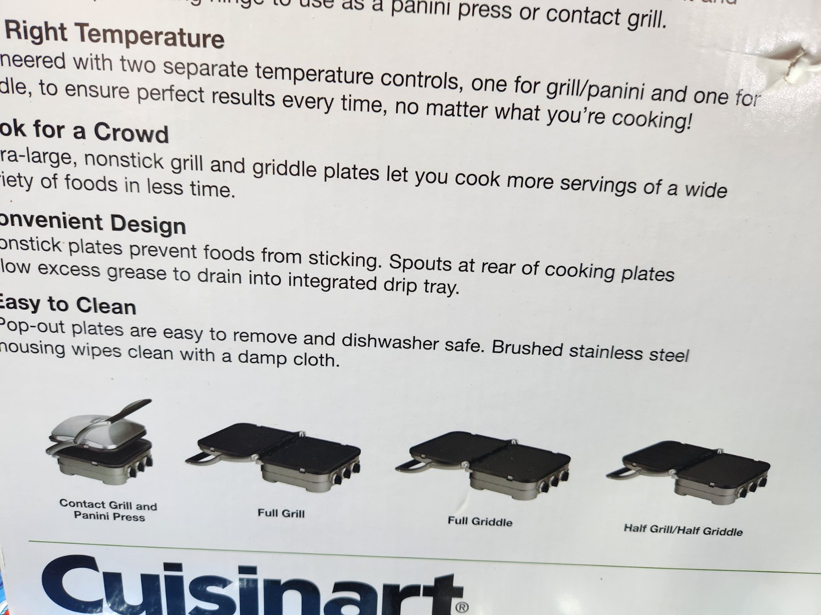 Cuisinart Griddler GR-4N 5-in-1 Full Grill Griddle Half/Half Panini Press NEW!!