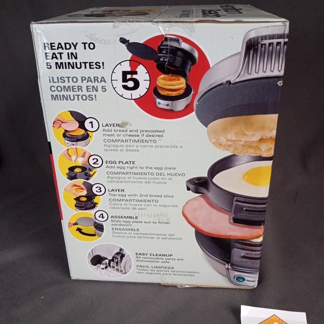 Hamilton Beach Quick & Easy Breakfast Sandwich Maker #25475 New In Box