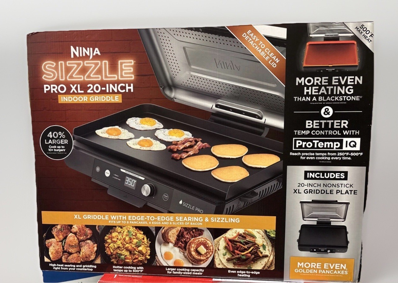 Ninja GX101 Sizzle Pro XL 20-Inch Indoor Griddle & Grill with ProTemp IQ✅‼️🔥