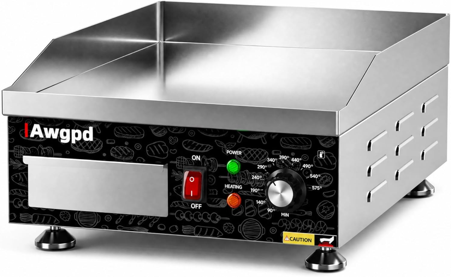 14″ Commercial Electric Griddle,Electric Countertop Flat Top Griddle,110V 1800W