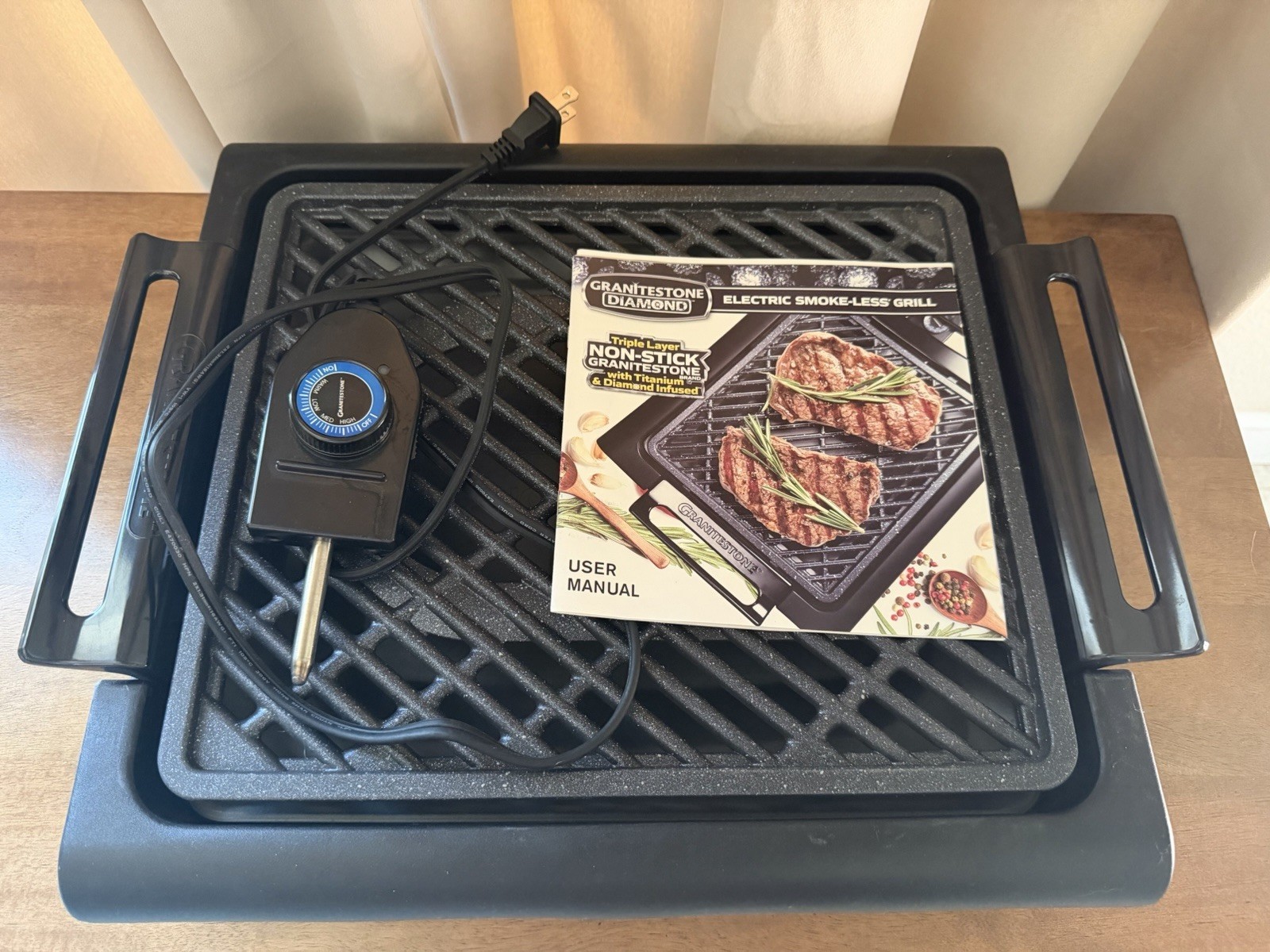 Granitestone Diamond Electric Smoke-Less Grill Non-Stick
