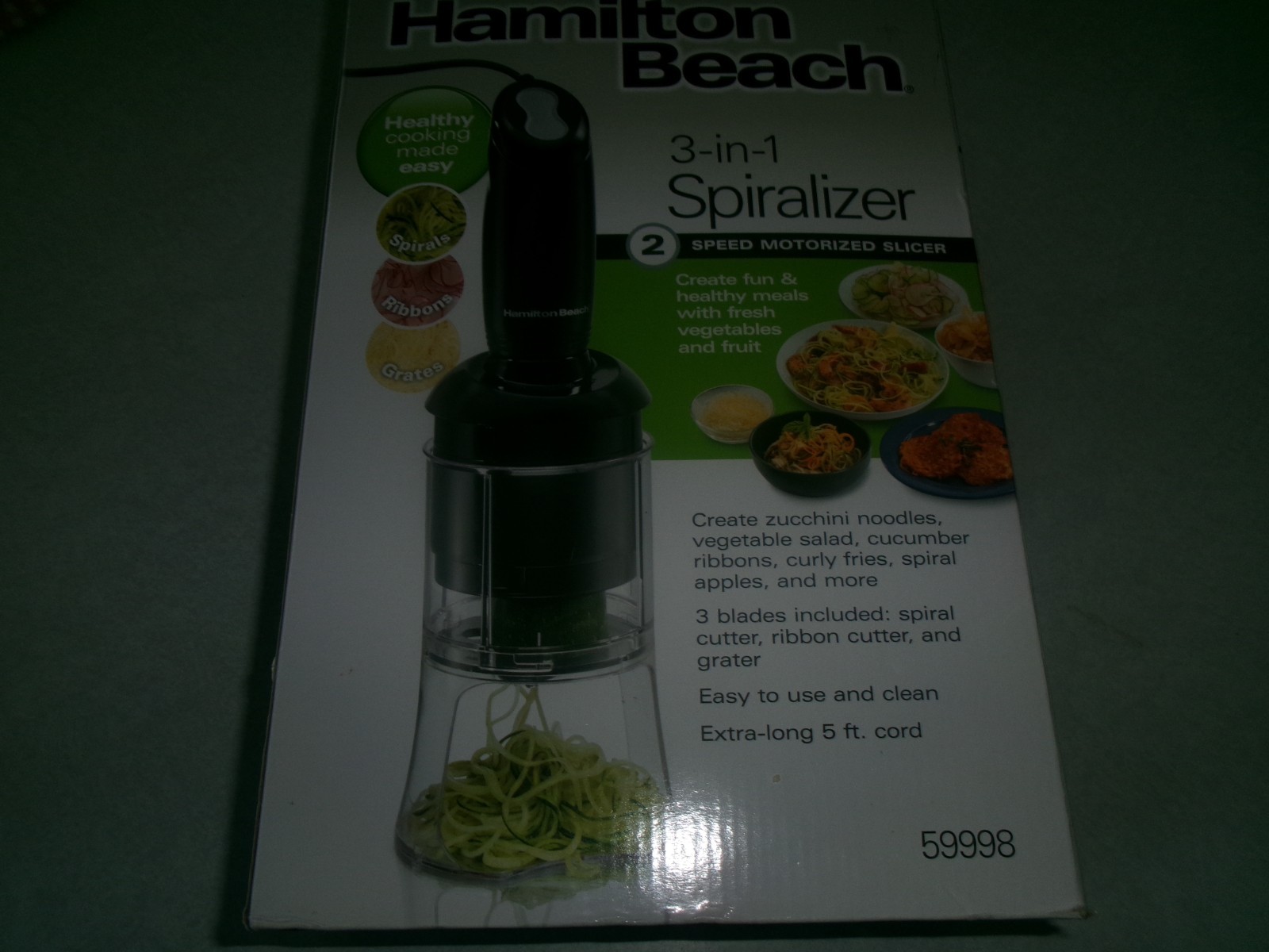 HAMILTON BEACH 3 IN 1 SPIRQLIZER! BOX OPEN BUT NEVER UNPACKED !