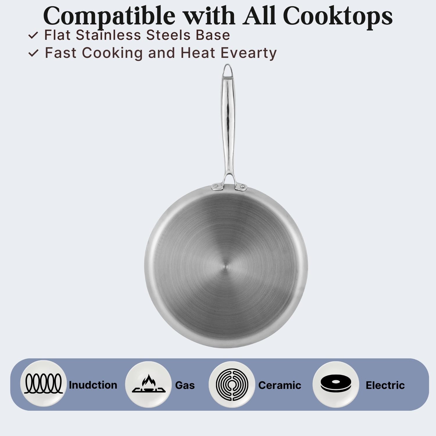 Vinod SAS Ceramic Triply Non Stick Dosa Tawa Induction Gas Metal Safe Pan