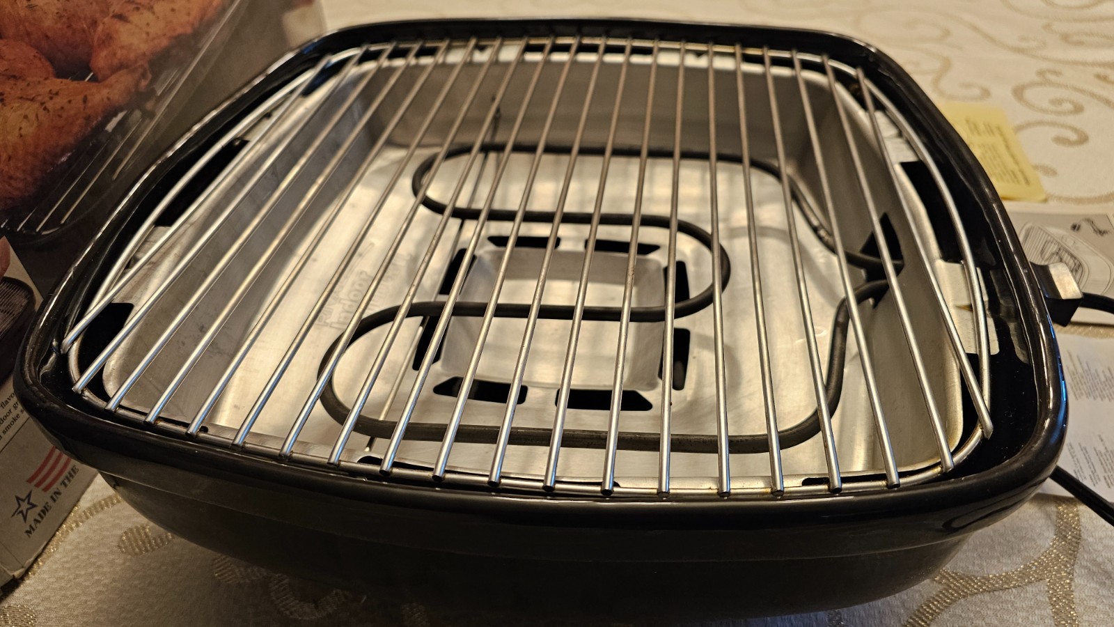 Rival Crock Grill Smokeless Indoor Electric Grill 5760 Black Stoneware