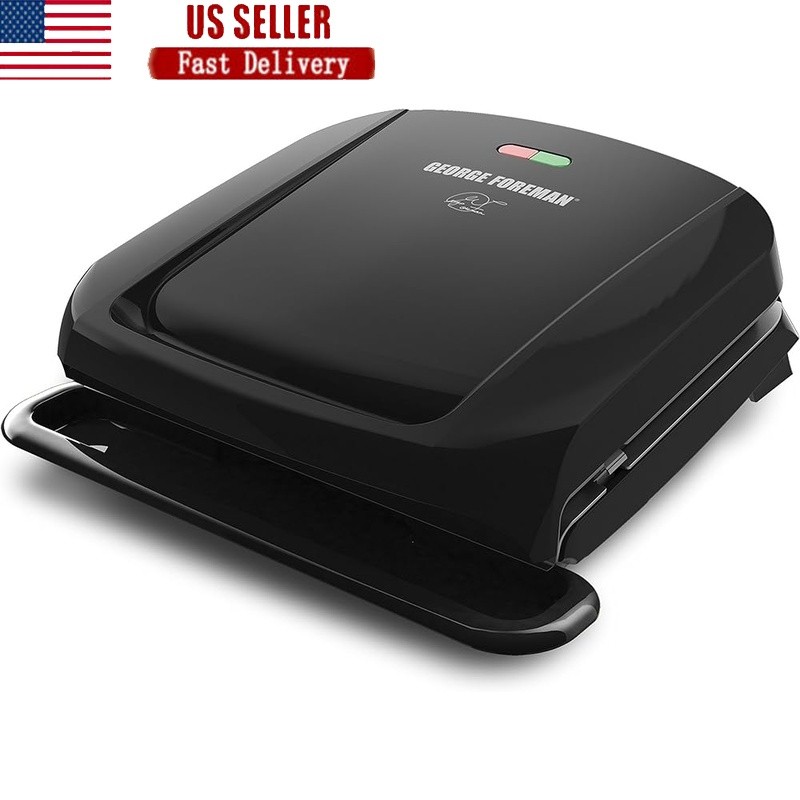 Nonstick Electric Grill 4 Serving Removable Plates Fast Heating Easy Clean New