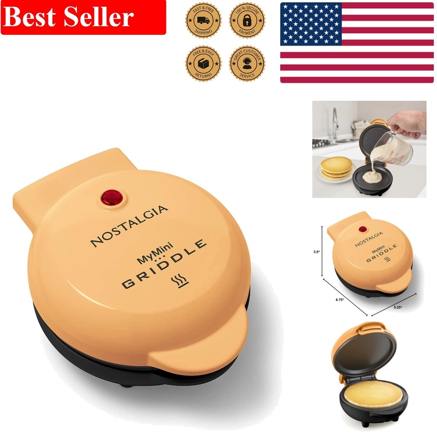 Compact MyMini Griddle: Perfect for Breakfast, Lunch, and On-the-Go Cooking