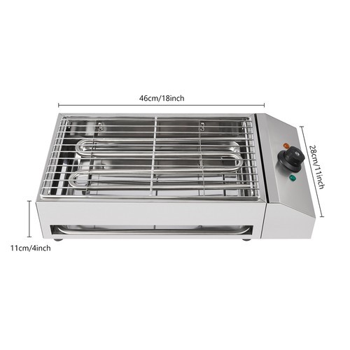 BBQ Electric Searing Grill Smokeless Cooking Griddle Stainless Steel Grill 1800W