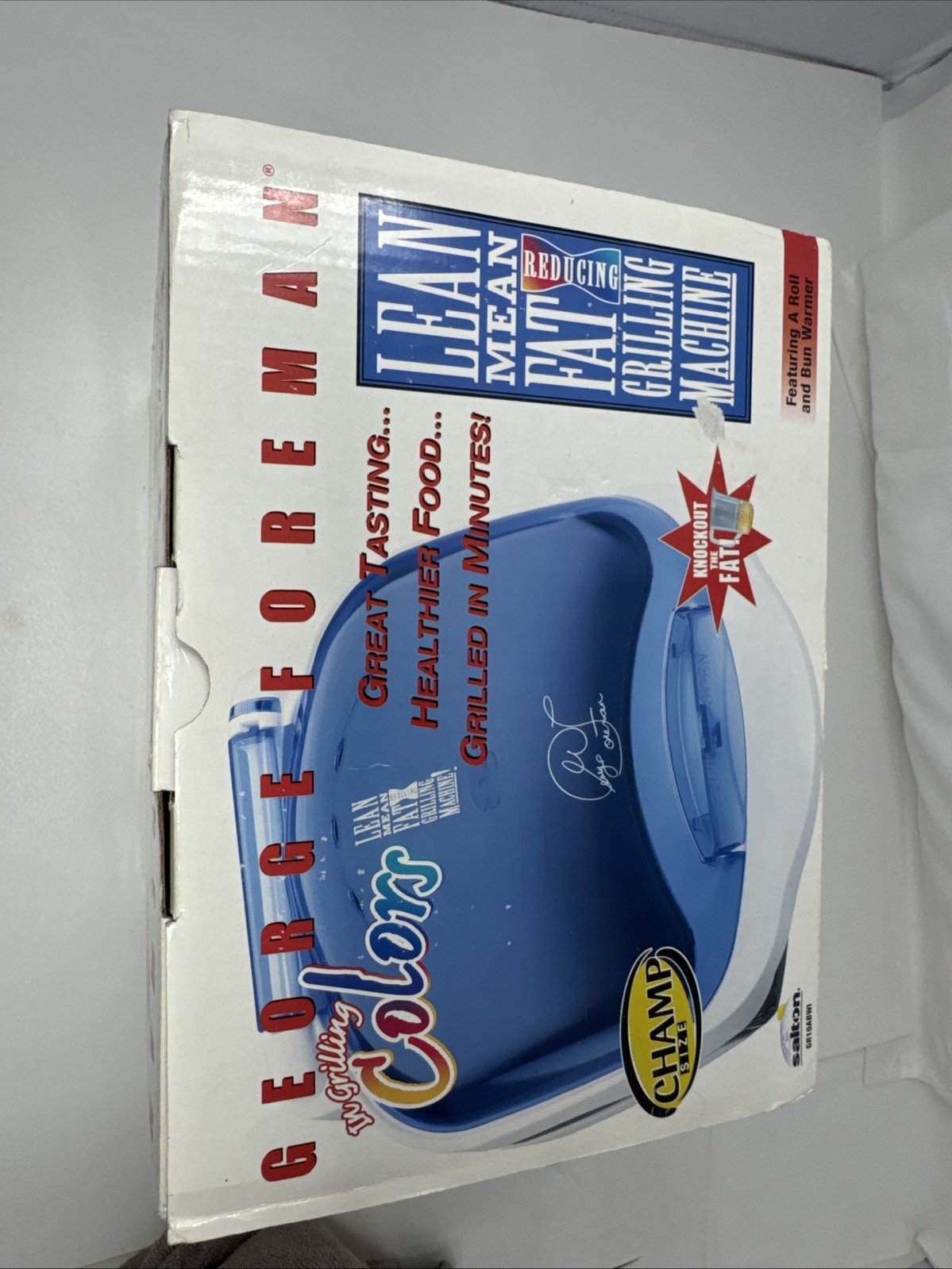 George Foreman Grill Champ Grilling Colors Blue Salton GR10ABWI New In Box