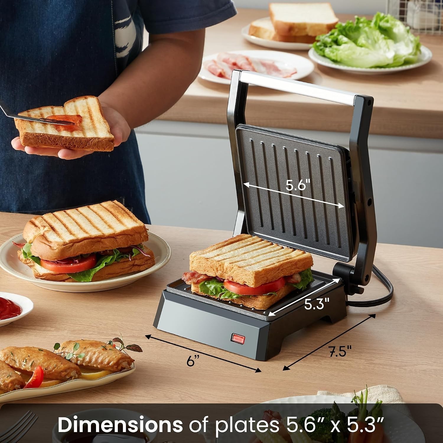 Small Space Essential: 5.5″ Panini Press & Contact Grill with Cool Touch Feature