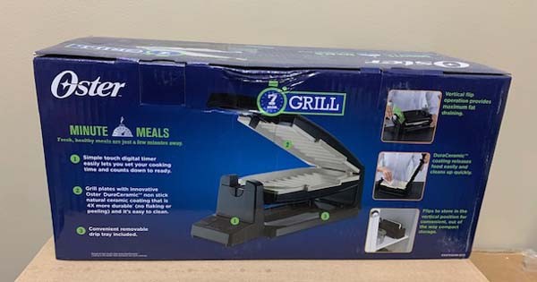 Oster 7 Minute Meals Vertical Flip Indoor Countertop Grill *NEW IN BOX*