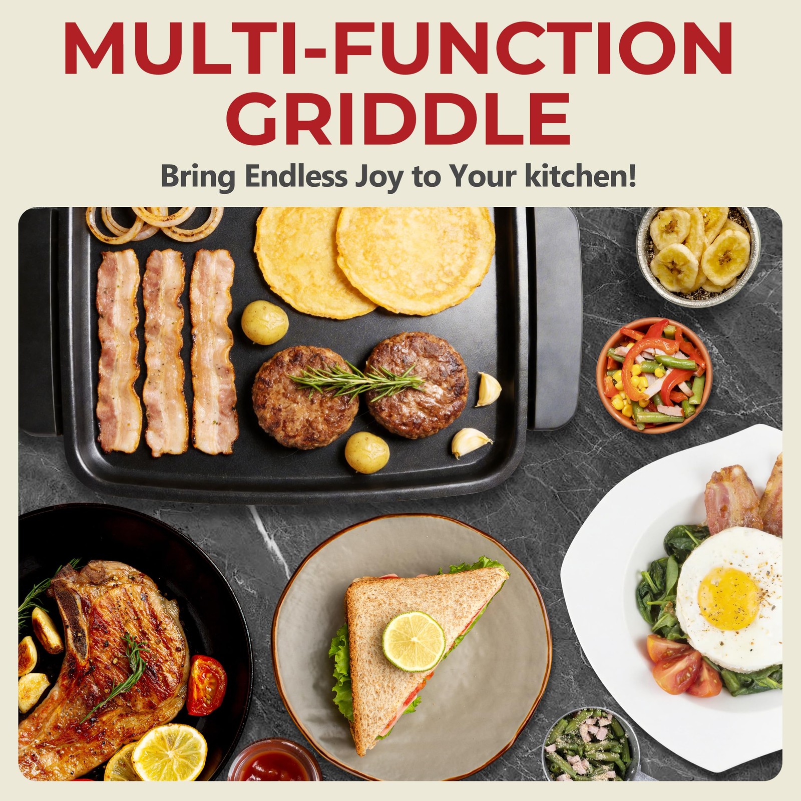 Small Electric Griddle Nonstick, Griddle Pan Electric, Parrilla Eléctrica Par…
