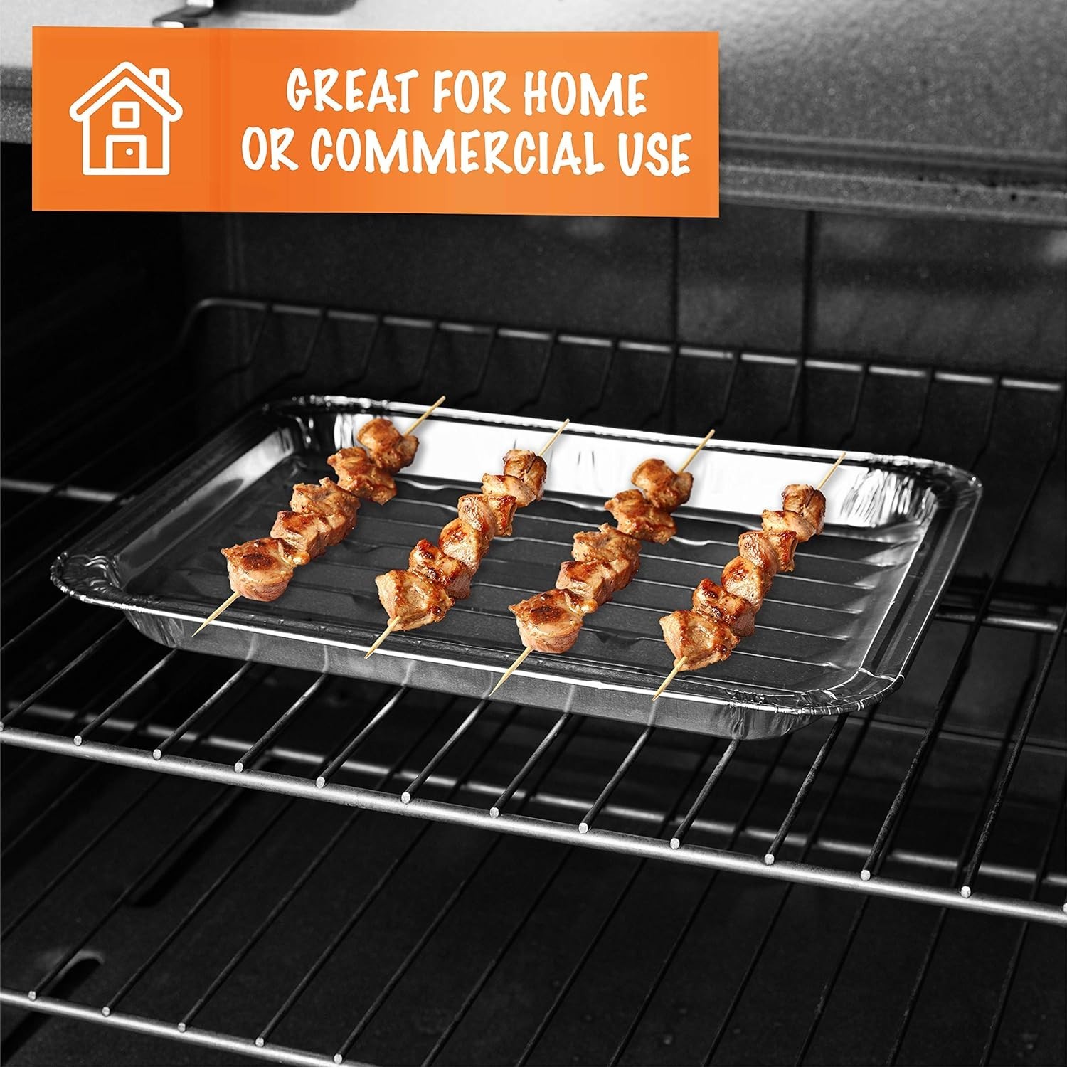 Aluminum Grill Pans, Broiler Pans, Grill Liners, Durable with Ribbed Bottom S…