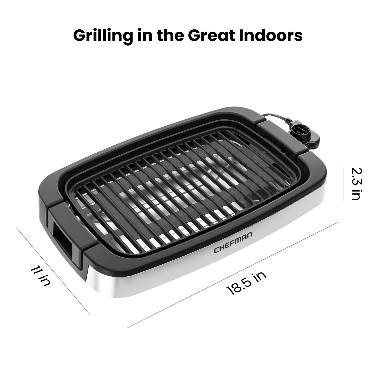 Chefman 6 Serving Electric Indoor Grill, Temperature Control, Smokeless