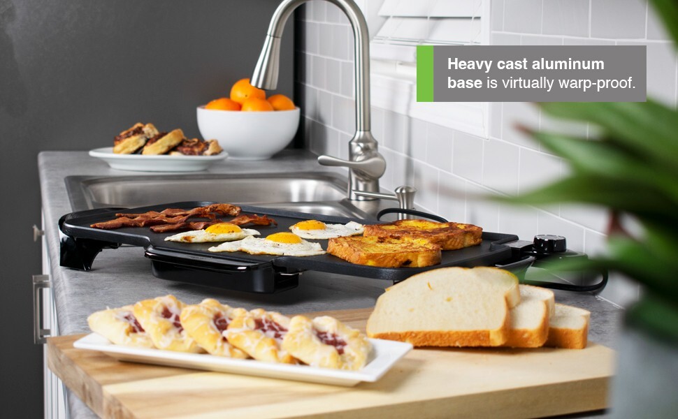 Presto 07061 22 inch Electric Grill Griddle With Removable Handles Black