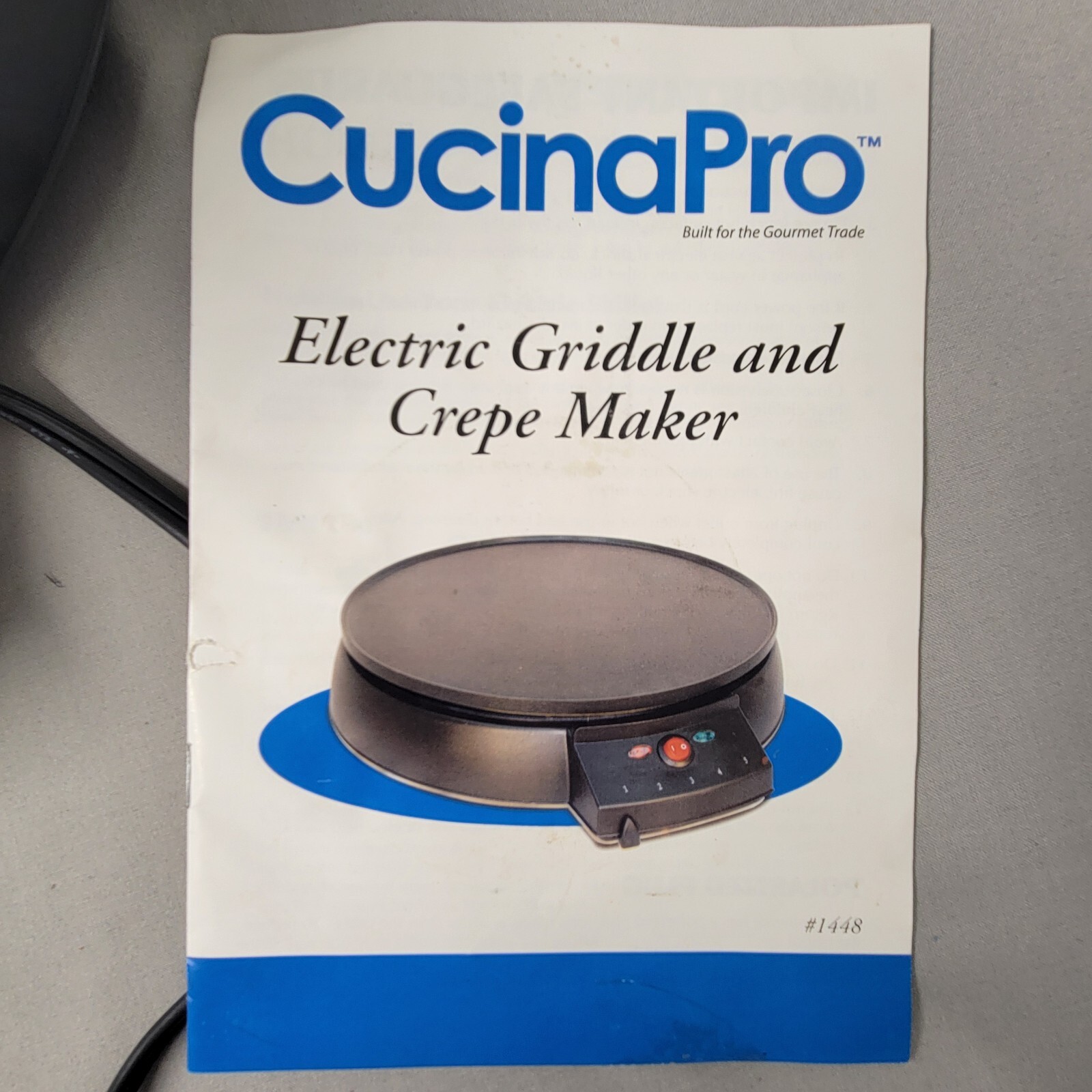 Cucina Pro Electric Griddle Crepe Maker 12″ Round Model 1448 Non-Stick Surface