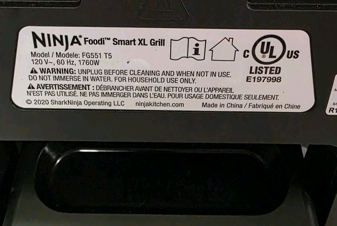 Ninja Foodi Smart XL Grill Model FG551 S5 6 in 1 indoor Grill