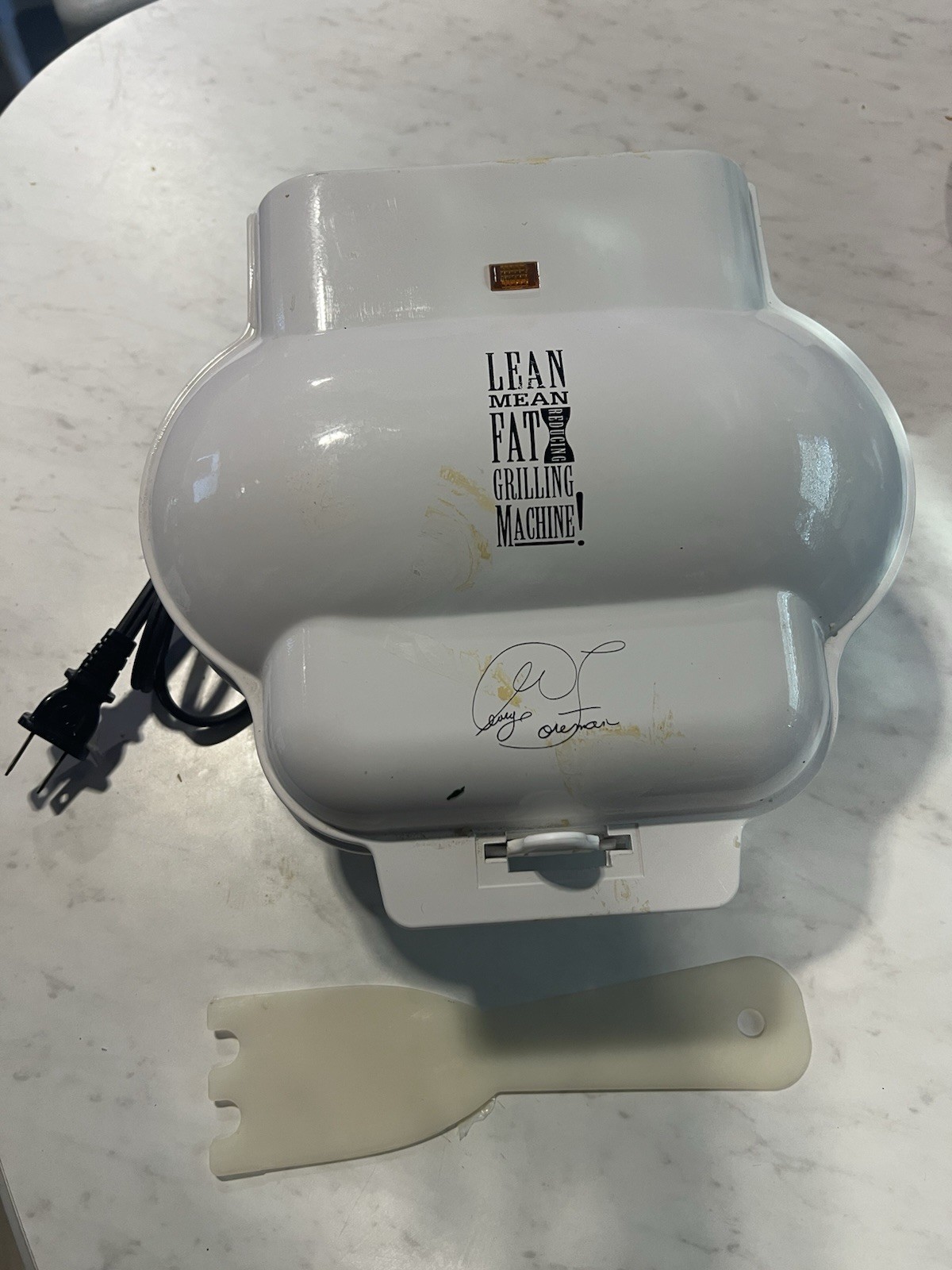 George Foreman GR10WHT Electric Grill White Non-Stick Easy Clean Drip Tray