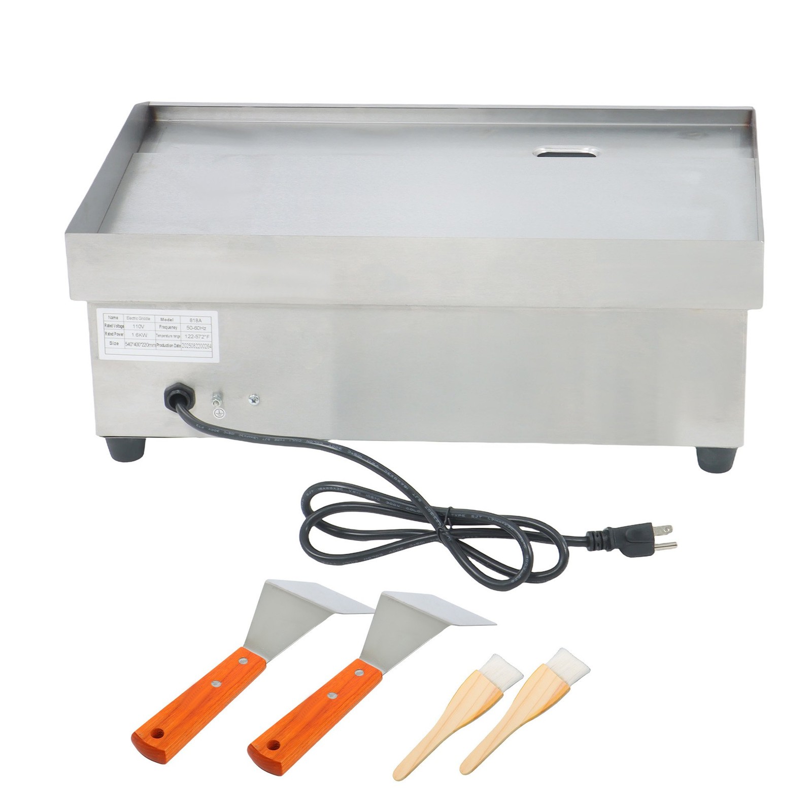22″ 1600W Commercial Electric Countertop Griddle Flat Top Grill Hot Plate