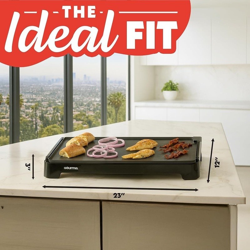 Extra Large Non Stick Electric Griddle 22 Inch Temperature Control Easy Cleanup