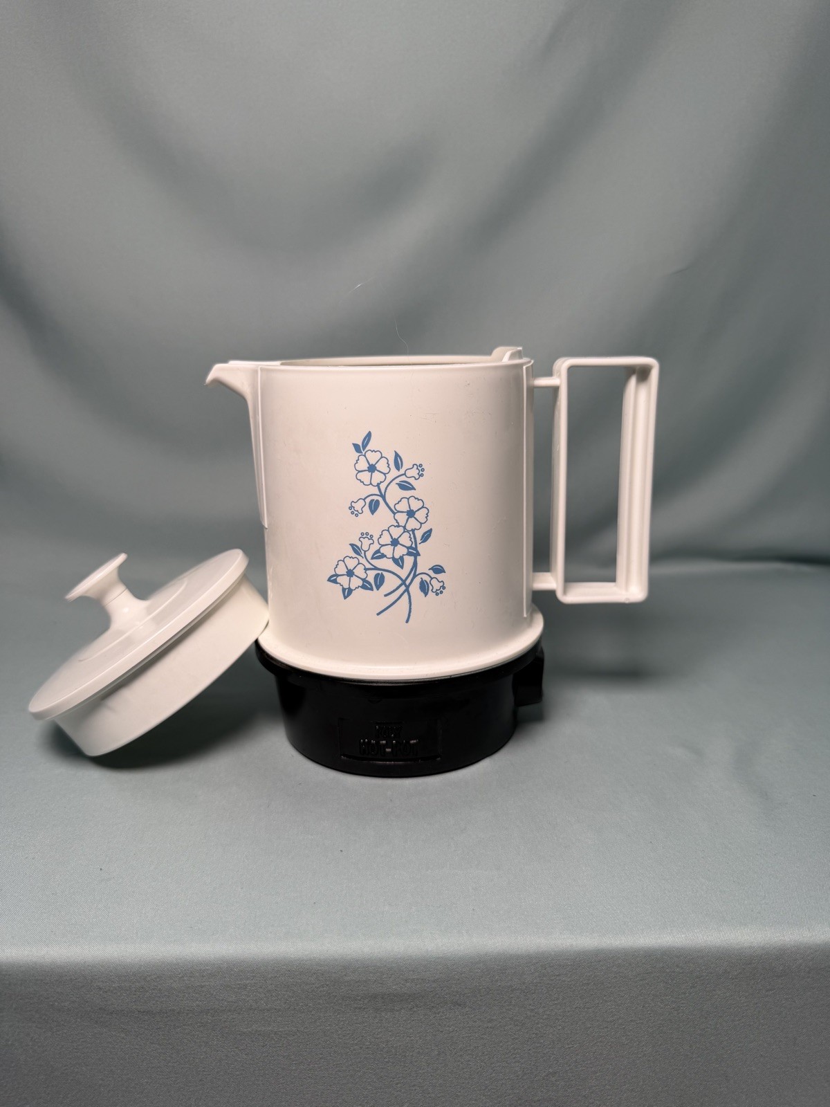 Blue Floral Regal Poly Hot Pot 5 Cup Electric Tea Coffee Water Kettle.