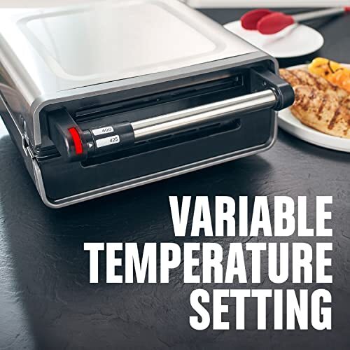 George Foreman Contact Smokeless Select a Temp. Grill, Family Size (4-6 Servi…
