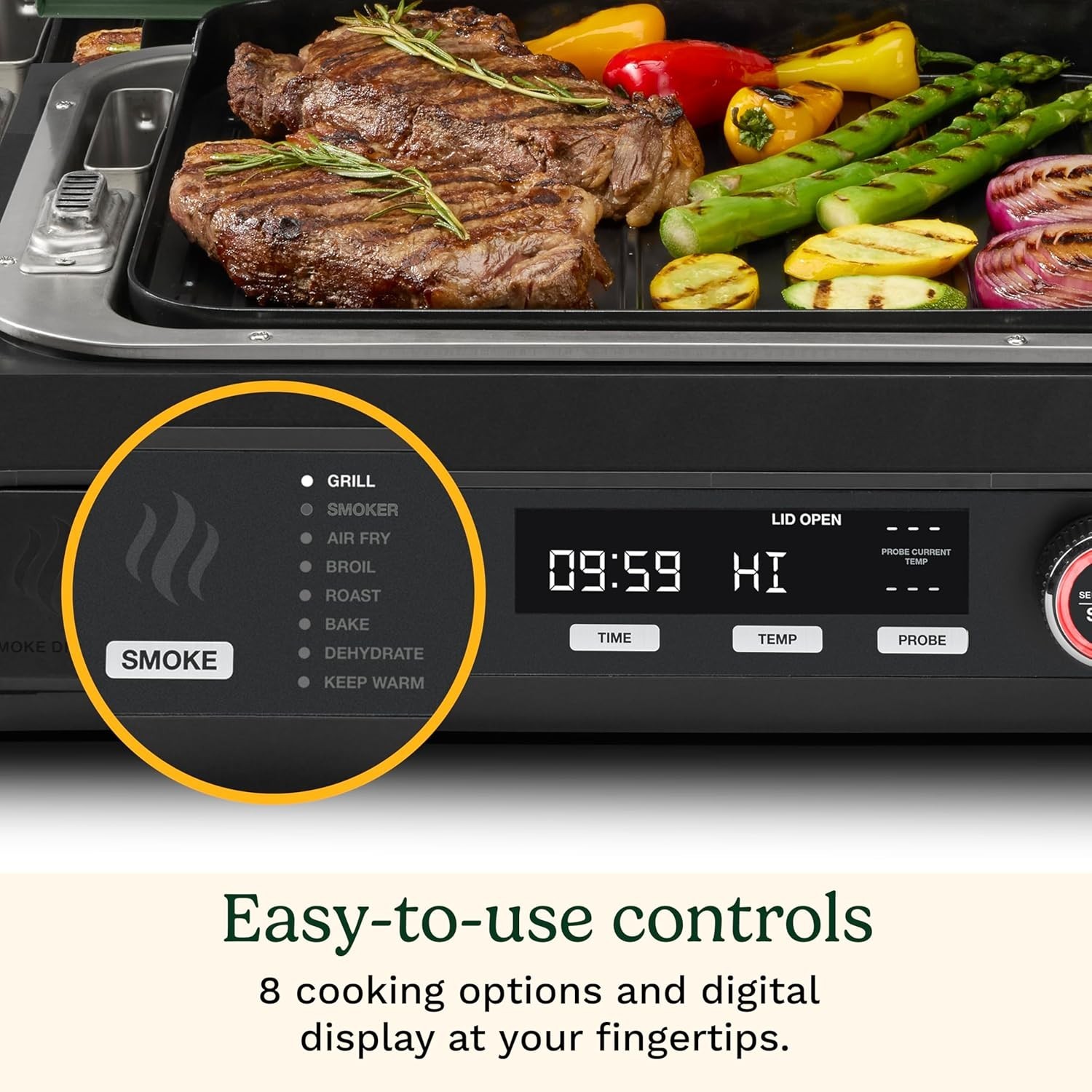 Cuisinart FlavorBoost™ 8-in-1 Outdoor Electric Grill, Smoker & Air Fry,