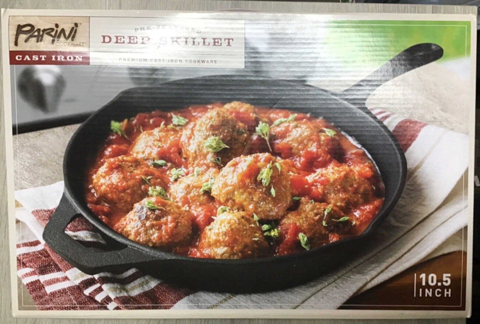 Parini Cast Iron 10.5″ Round DEEP SKILLET – NEW