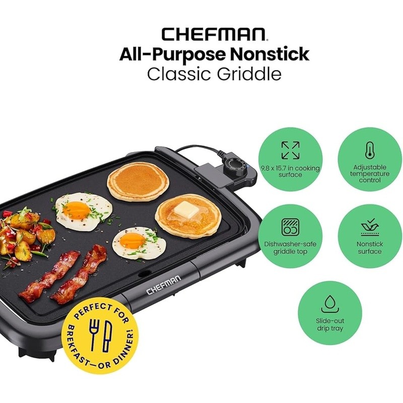 Compact Electric Grill Non-Stick Indoor Adjustable Temp 1200W Easy Clean New