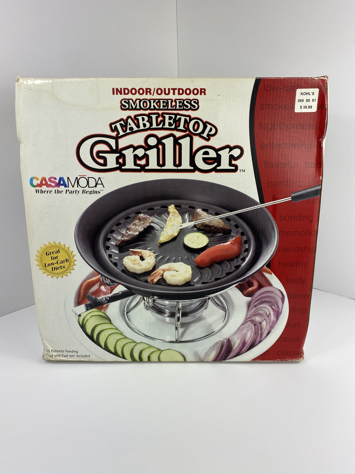 Grill Countertop Portable Smokeless Tabletop Griller 3-in-1 Indoor Outdoor New
