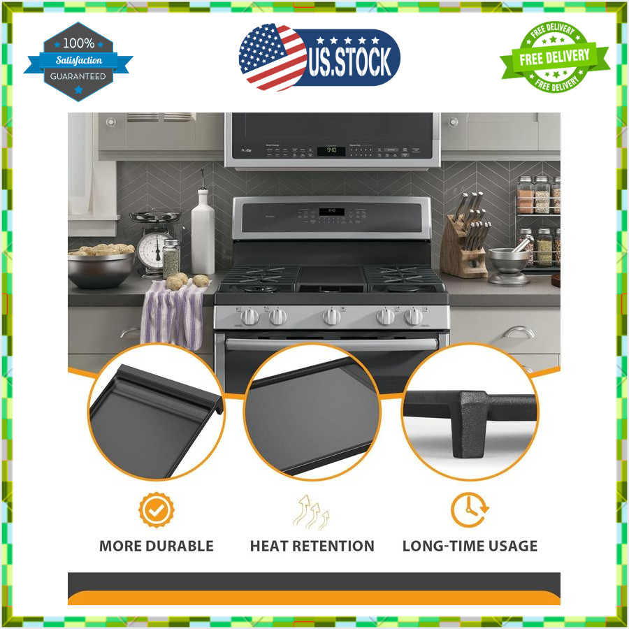 Upgraded WB31X24738 Cast Iron Griddle Compatible With Ge WB31X24738 StoveTop …