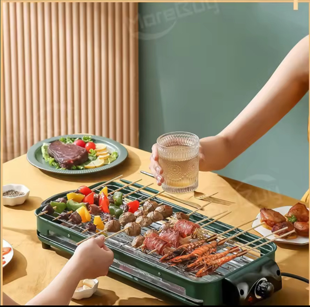 Multifunction Electric Grill 2in1 Smokeless Grill, Pan, BBQ : size 46.5×22.5x9cm