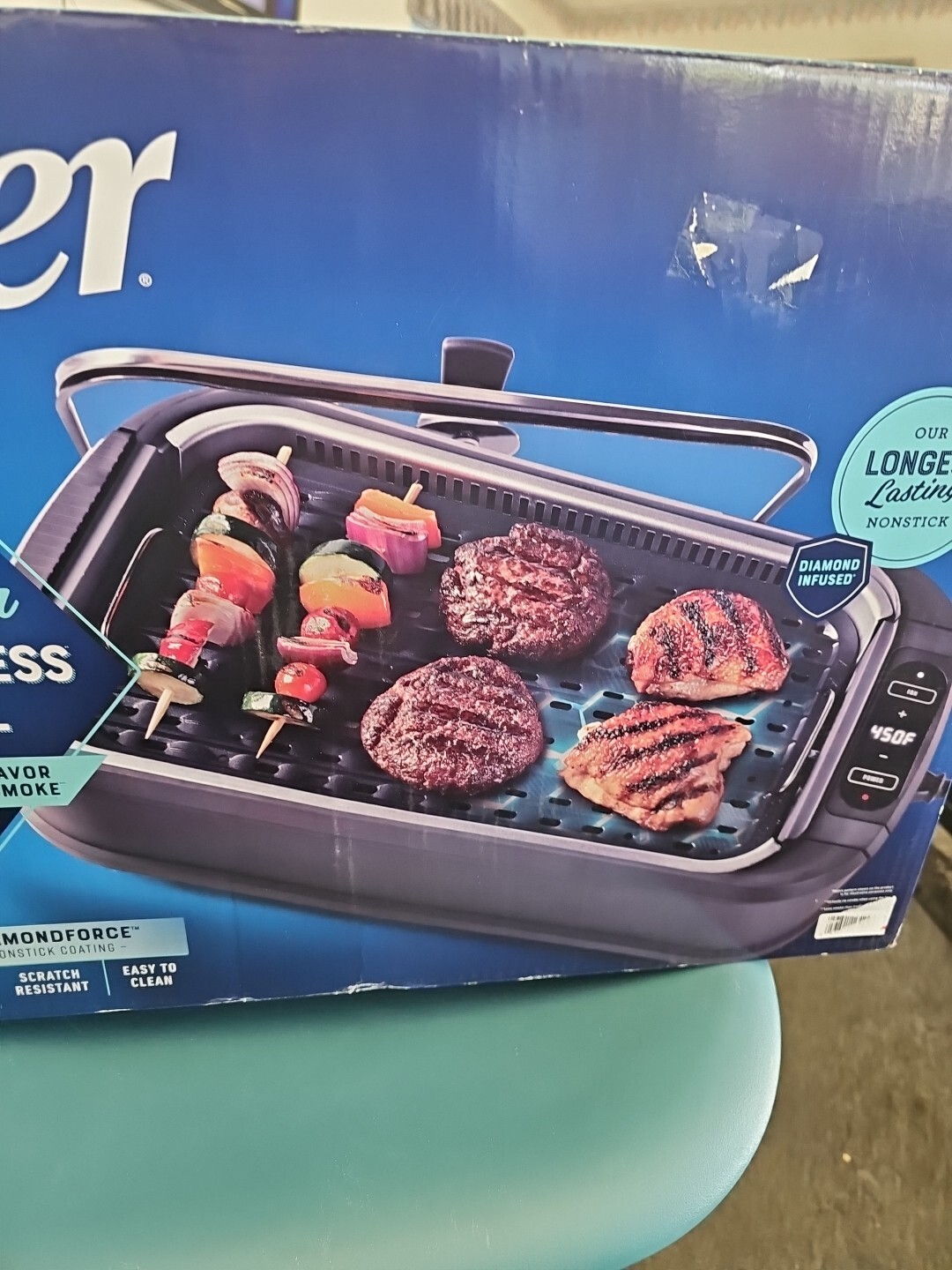 NIB Oster Indoor Smokeless Grill Diamondforce Nonstick Coating