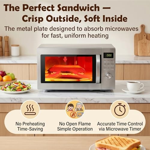 Large Red Microwave Toaster with Adjustable Silicone – Microwave Sandwich Maker