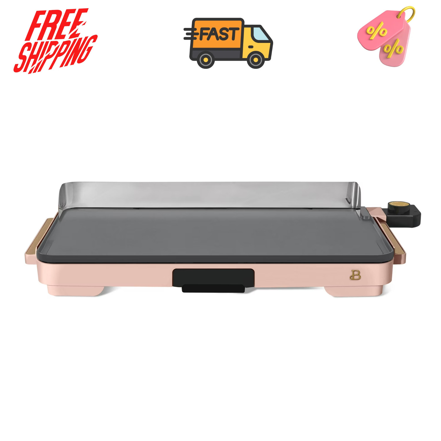 Beautiful Griddle 12×22 with backsplash Black Sesame by Drew Barrymore