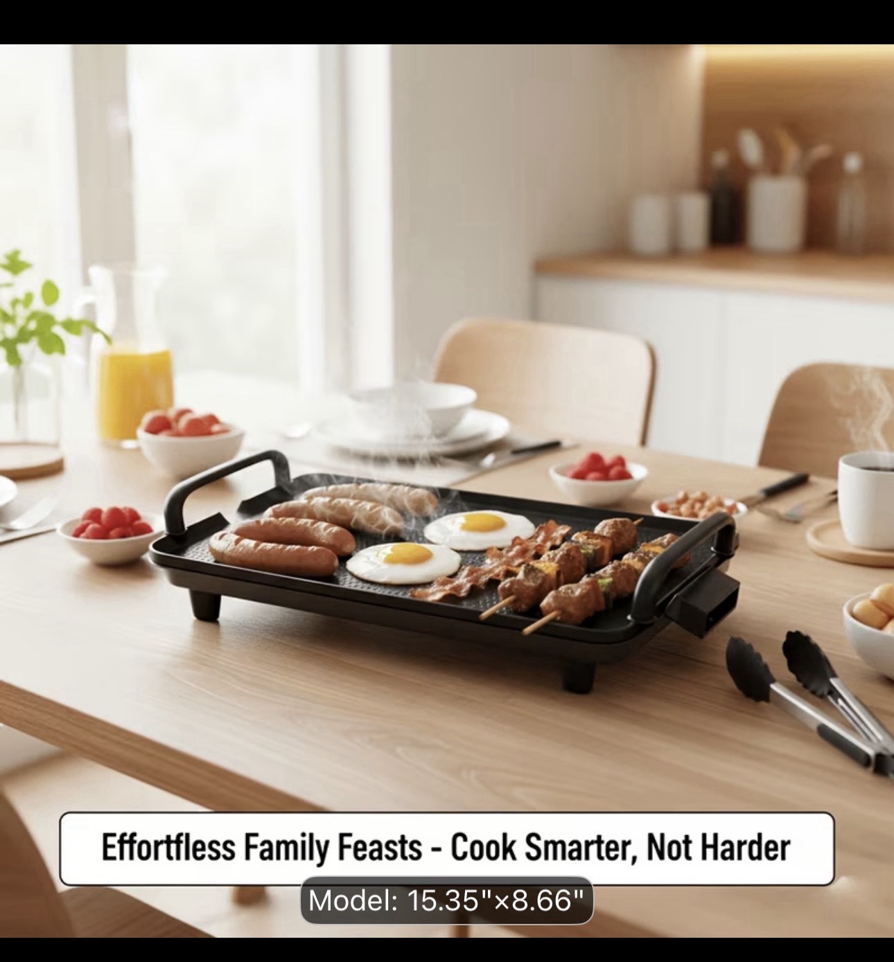 Non Stick Electric Grill & Griddle Indoor BBQ Plate Grill Steaks Small Size