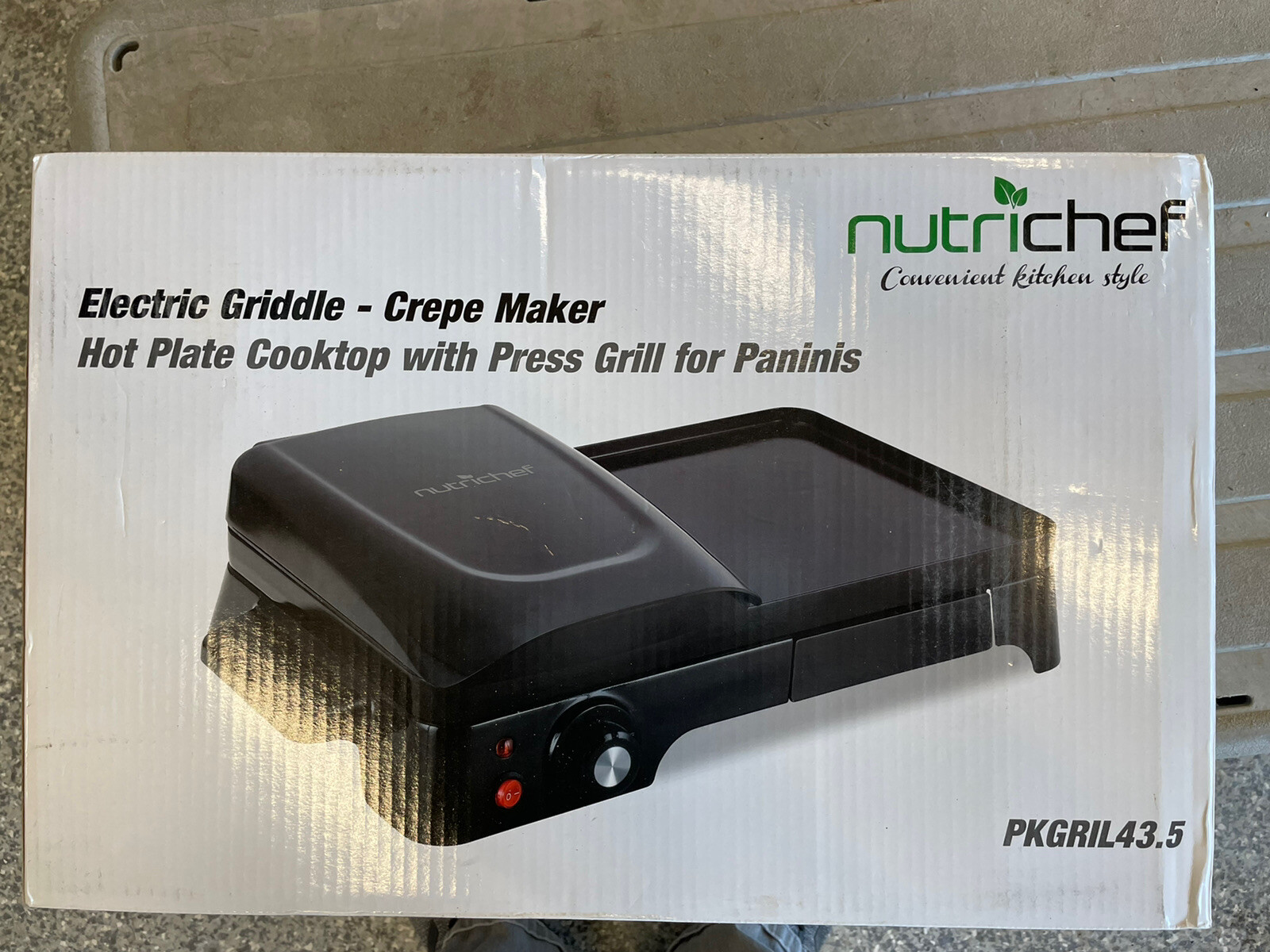 nib nutrichef electric griddle crepe maker hot plate cooktop with press panini
